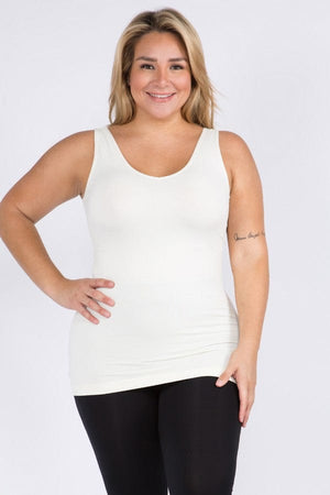 Yelete Yelete Reversible V / U Neck Seamless Tank in Ivory - Little Miss Muffin Children & Home