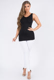 Yelete Yelete Reversible V / U Neck Seamless Tank in Black - Little Miss Muffin Children & Home