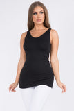 Yelete Yelete Reversible V / U Neck Seamless Tank in Black - Little Miss Muffin Children & Home