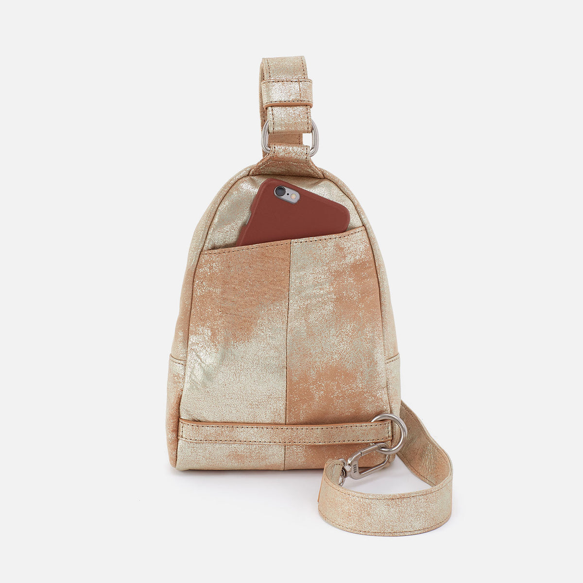 Hobo Fern Sling In Metallic Leather Saddle Stardust - Little Miss Muffin Children & Home