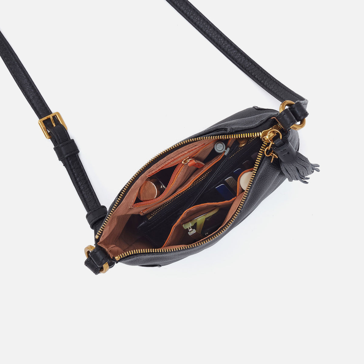 Hobo Lexi Crossbody In Pebbled Leather Saddle Stardust - Little Miss Muffin Children & Home