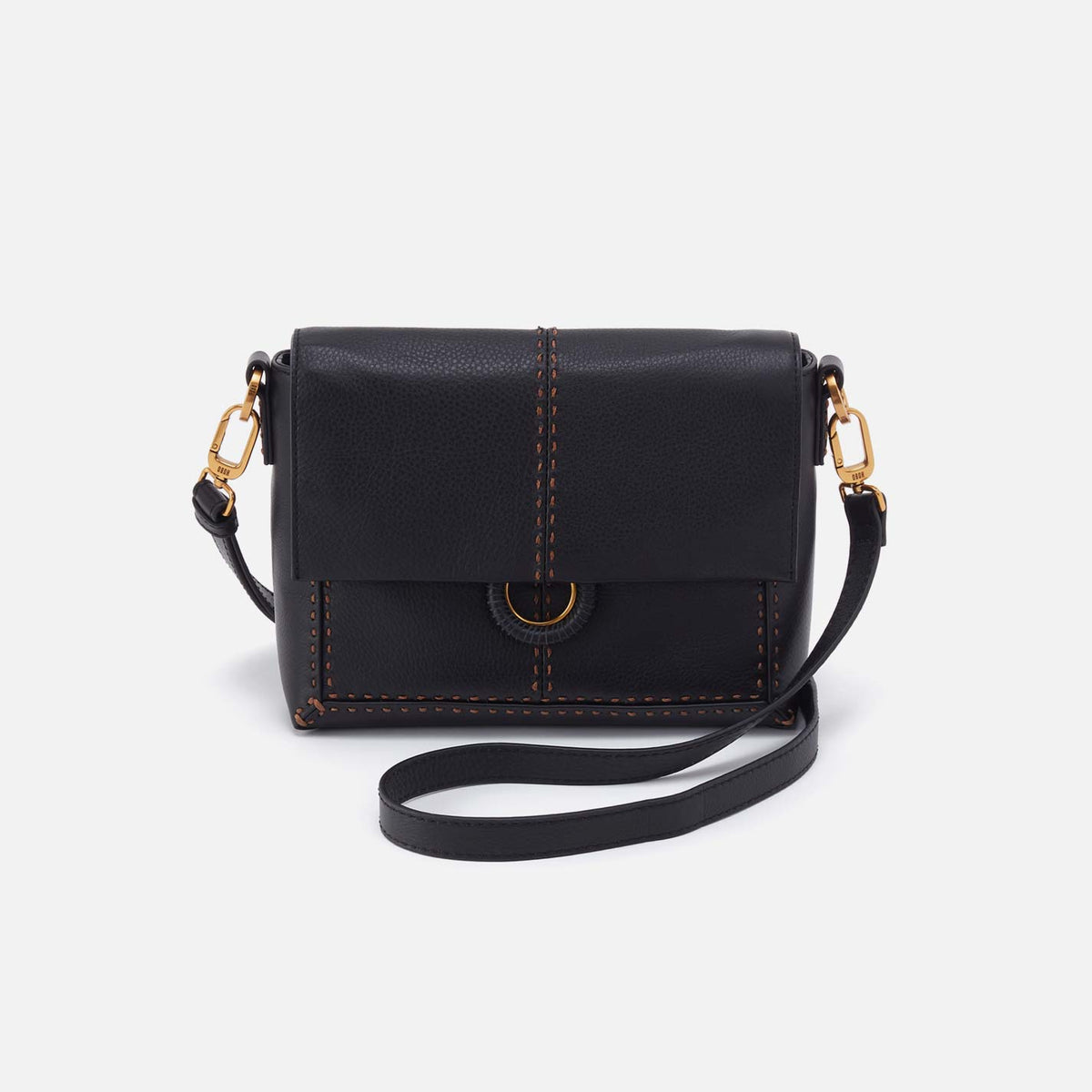 Hobo Austin Flap Crossbody in Pebbled Leather, Black - Little Miss Muffin Children & Home