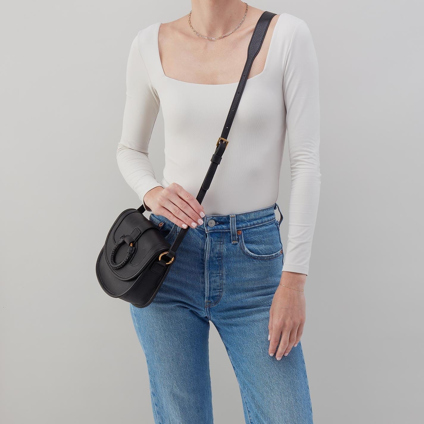 Hobo Kiva Small Crossbody in Pebbled Leather, Black - Little Miss Muffin Children & Home