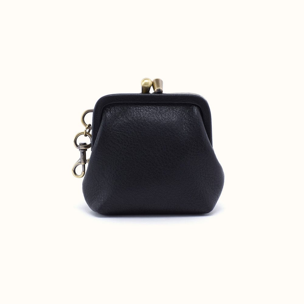 Alba Frame Clip Pouch in Pebbled Leather Black