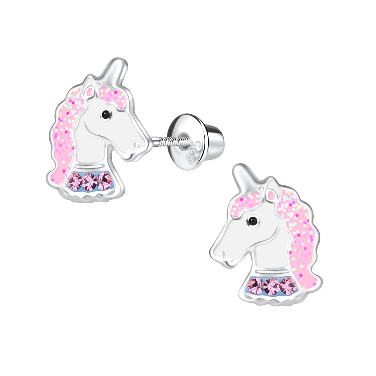 Cherished Moments Cherished Moments Sterling Silver Girls Stardust Unicorn Earrings - Little Miss Muffin Children & Home