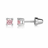 Cherished Moments Cherished Moments Sterling Silver Pink CZ Stud Earrings - Little Miss Muffin Children & Home