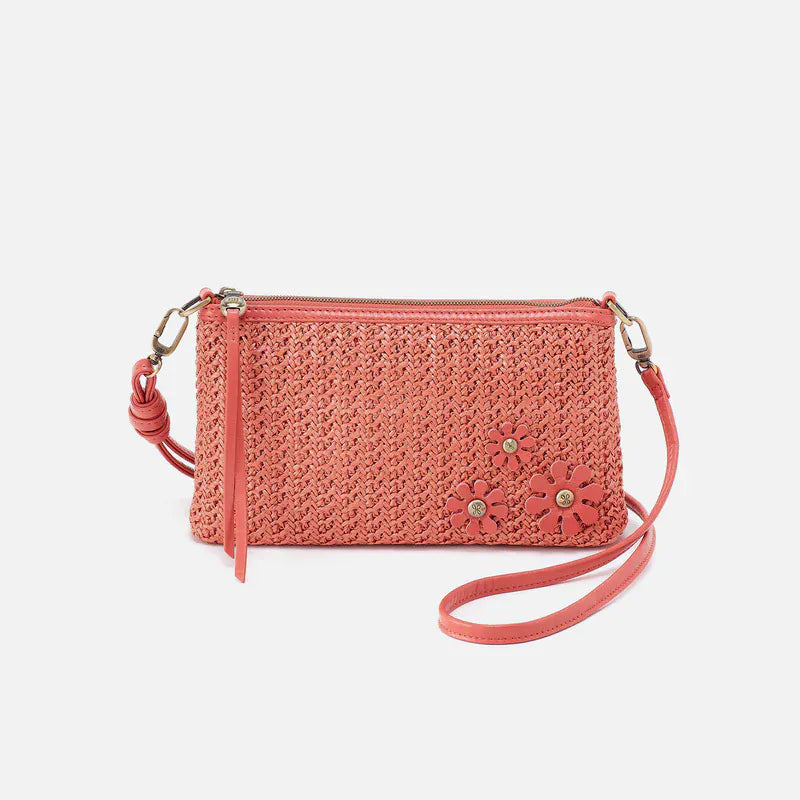 Darcy Crossbody Woven Straw Wild Rose