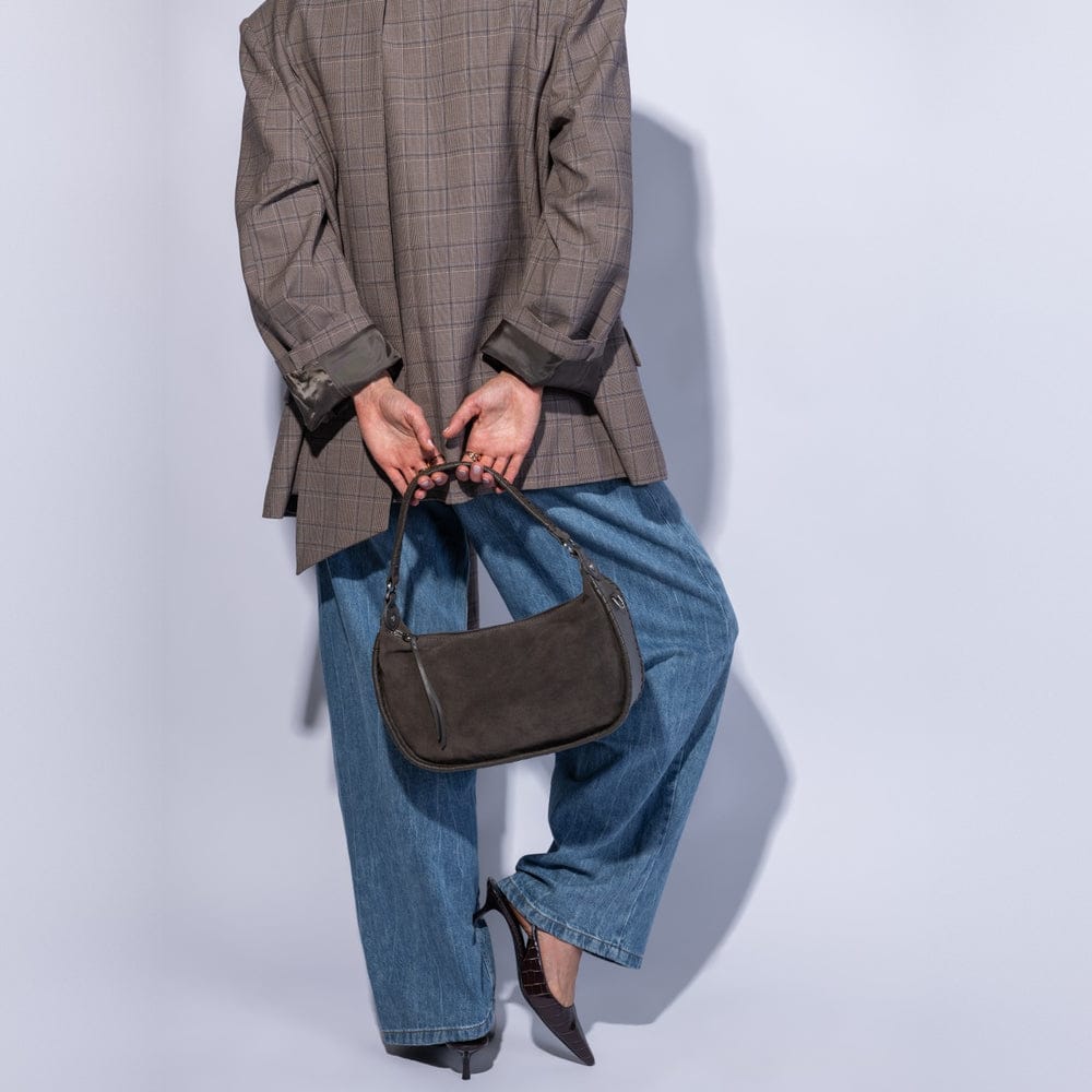 Hobo Large Mia Crescent Hobo Suede Leather - Hearthstone - Little Miss Muffin Children & Home