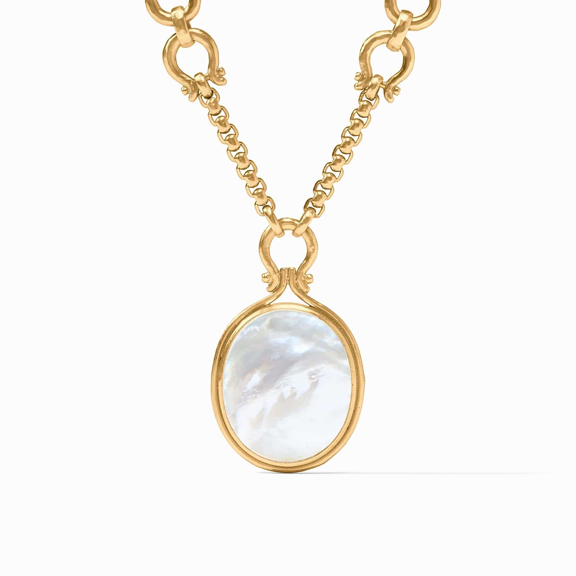 Saratoga Statement Necklace with Mother of Pearl Pendant