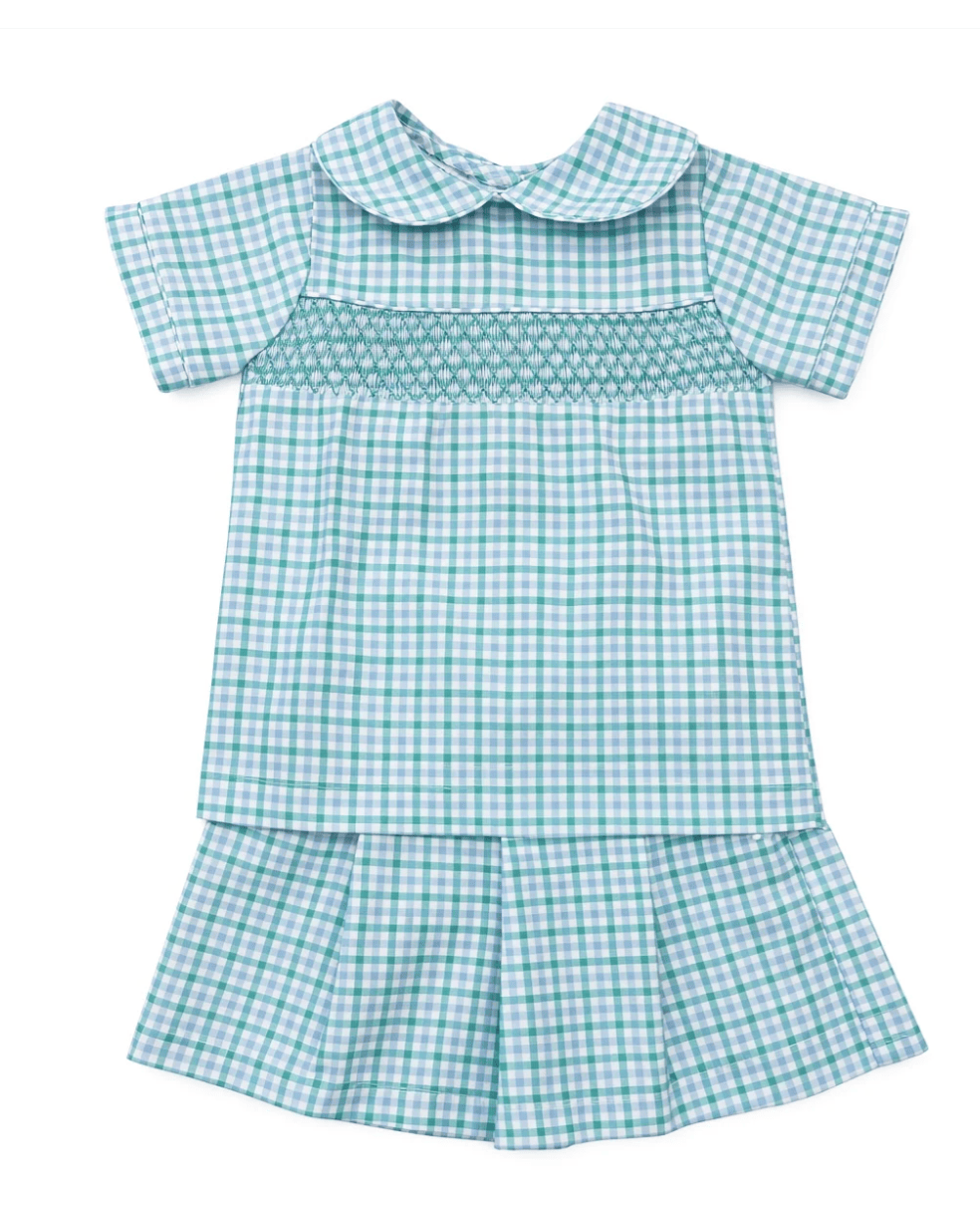 Joseph Plaid Smocked Short Set