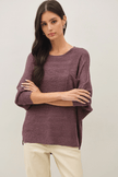 Front Pocket Dolman Long Sleeve Knit Sweater