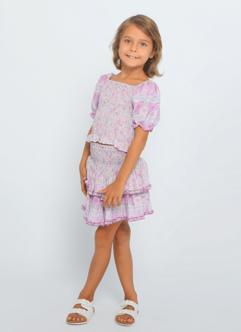 Joyous and Free Joyous and Free Amor Top in Hollyhock - Little Miss Muffin Children & Home