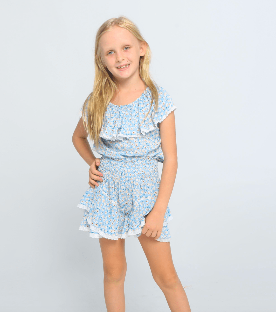 Joyous and Free Joyous and Free Genevieve Skort in Poppy Blue - Little Miss Muffin Children & Home