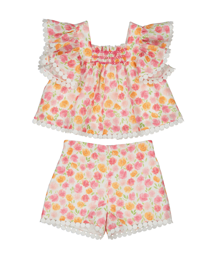 Abel & Lula Abel & Lula Floral Print Shorts Set - Little Miss Muffin Children & Home