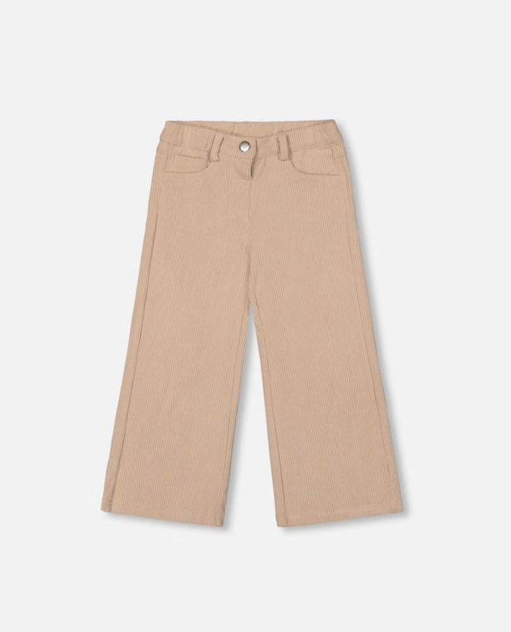 Deux Par Deux Stretch Corduroy Wide Leg Pant in Moonlight - Little Miss Muffin Children & Home