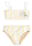 Butter Yellow Stripe Embroidered 2pc