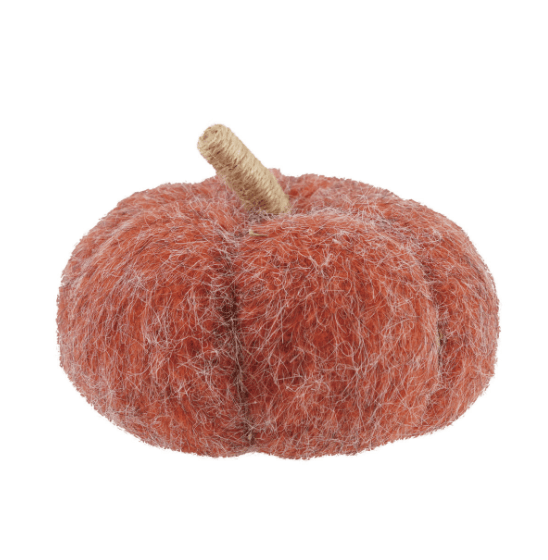 Orange in Felt Pumpkin with Jute Wrapped Stem