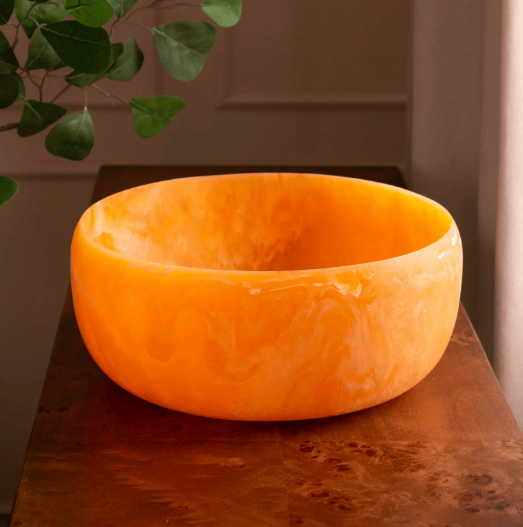 Beatriz Ball Sorbet Resin Large Round Bowl in Tangerine - Little Miss Muffin Children & Home
