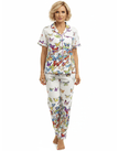 Short Sleeve Butterfly Print Cotton Pajama Set