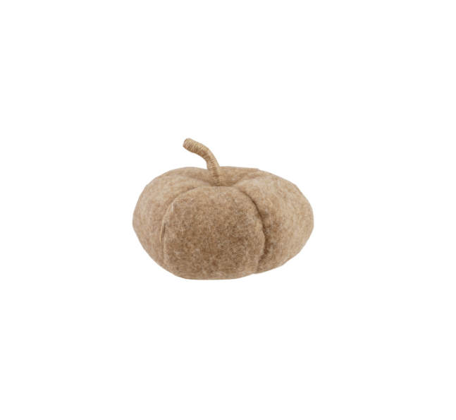 Brown Felt Pumpkin with Jute Wrapped Stem