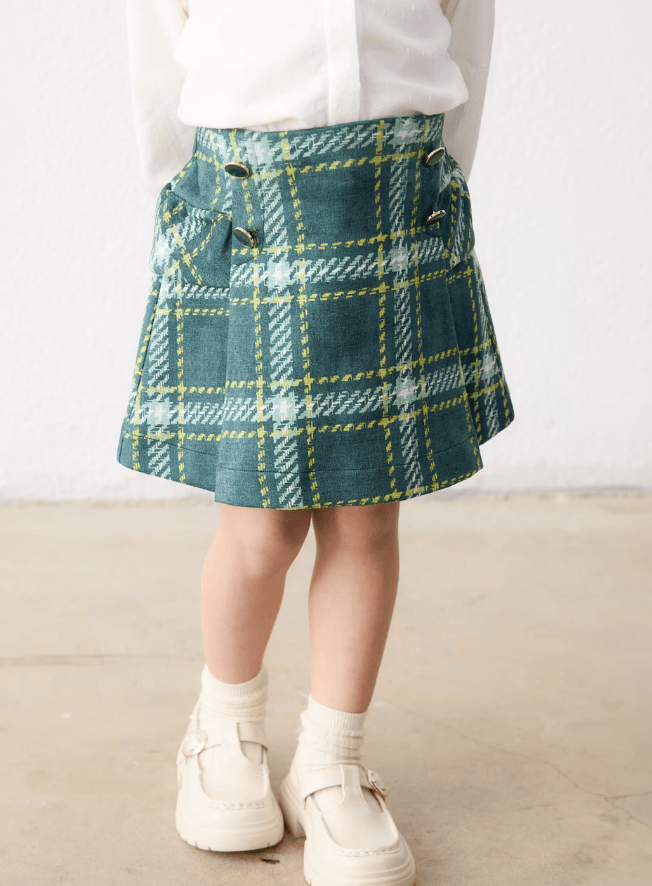 Faux Suede Plaid Skirt