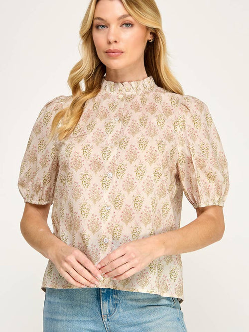 Short Sleeve Floral Blouse