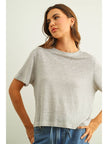 Short Sleeve Striped T-Shirt in Grey
