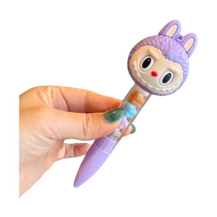 Silicone Decorative Labubu Ballpoint Pen purple