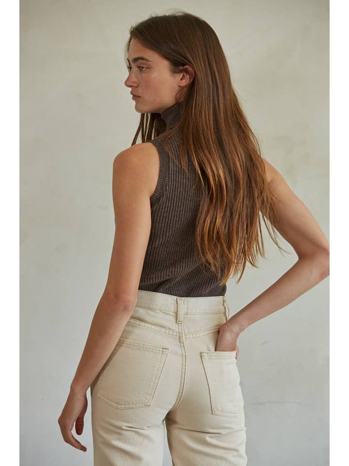 Sleeveless Knit Turtleneck