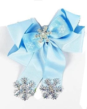 JHP Collection JHP Collection Snowflakes Ribbon Tail Hair Bow - Little Miss Muffin Children & Home