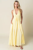 yellow halter maxi dress