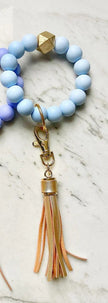 O Wristband Keychain Gold Tassel