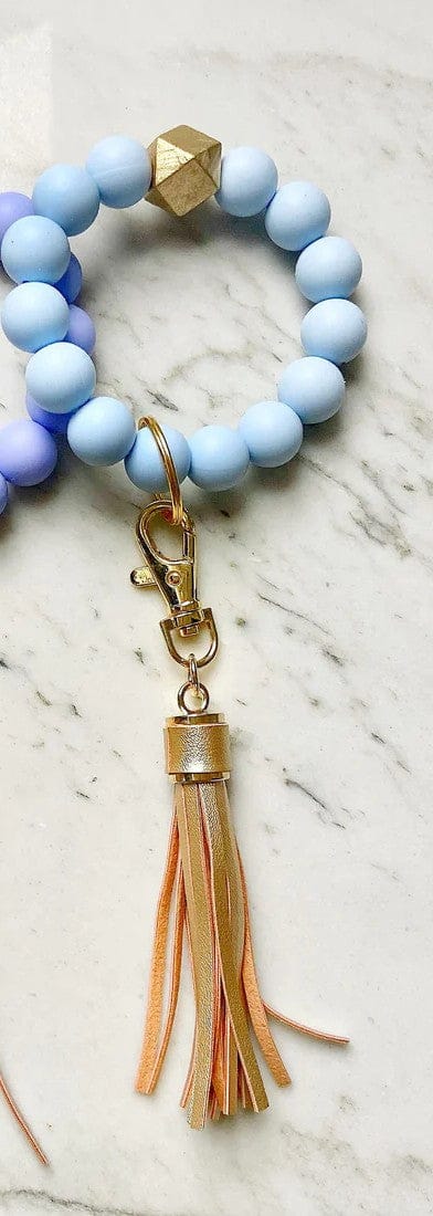 O Wristband Keychain Gold Tassel