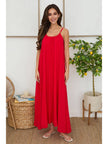 Spaghetti Strap Crinkle Gauze Maxi Dress