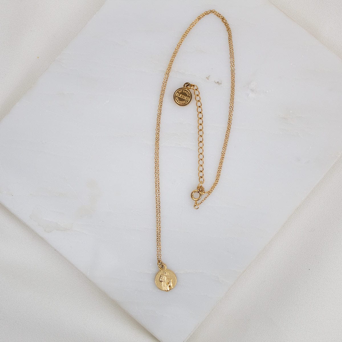 My Saint My Hero St Francis Necklace, Gold - Little Miss Muffin Children & Home