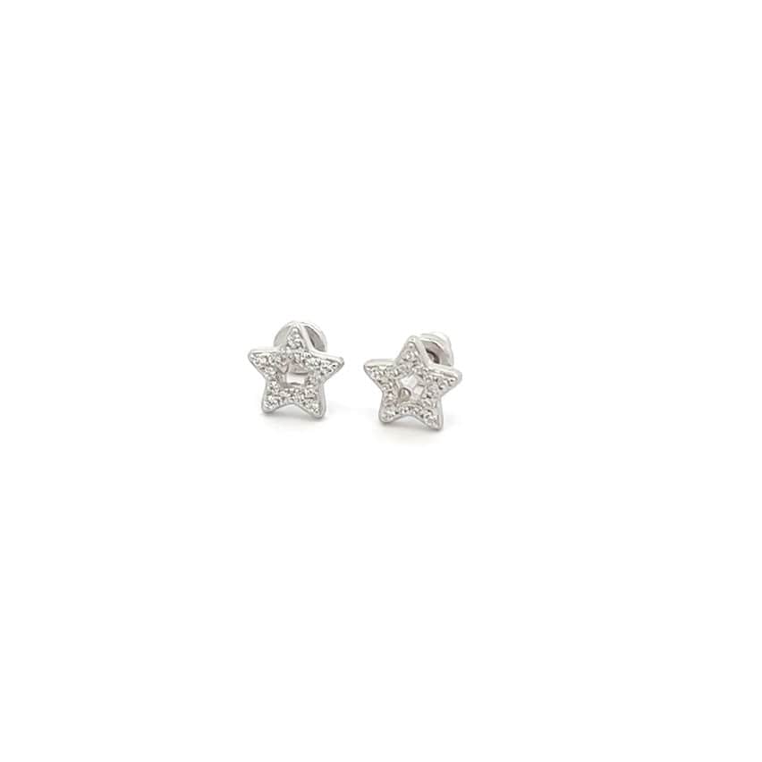 Cherished Moments Cherished Moments Girls Sterling Silver Open Star Screw Back Earrings - Little Miss Muffin Children & Home