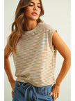 Stripe Pattern Slub Top