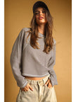 Striped Waffle Knit Long Sleeve Top