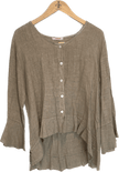 Oro Bonito Oro Bonito Long Sleeve Linen Button Down With Flared Hems - Little Miss Muffin Children & Home