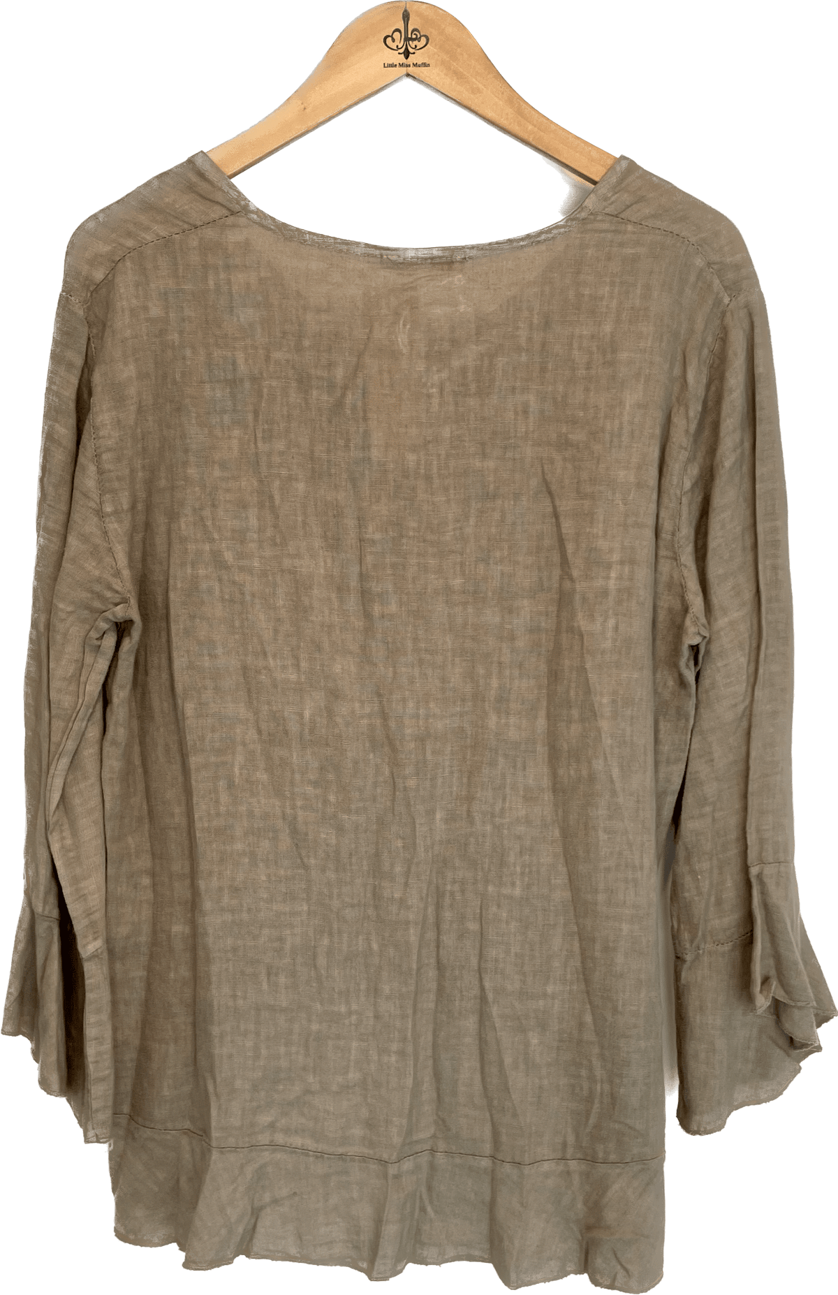 Oro Bonito Oro Bonito Long Sleeve Linen Button Down With Flared Hems - Little Miss Muffin Children & Home