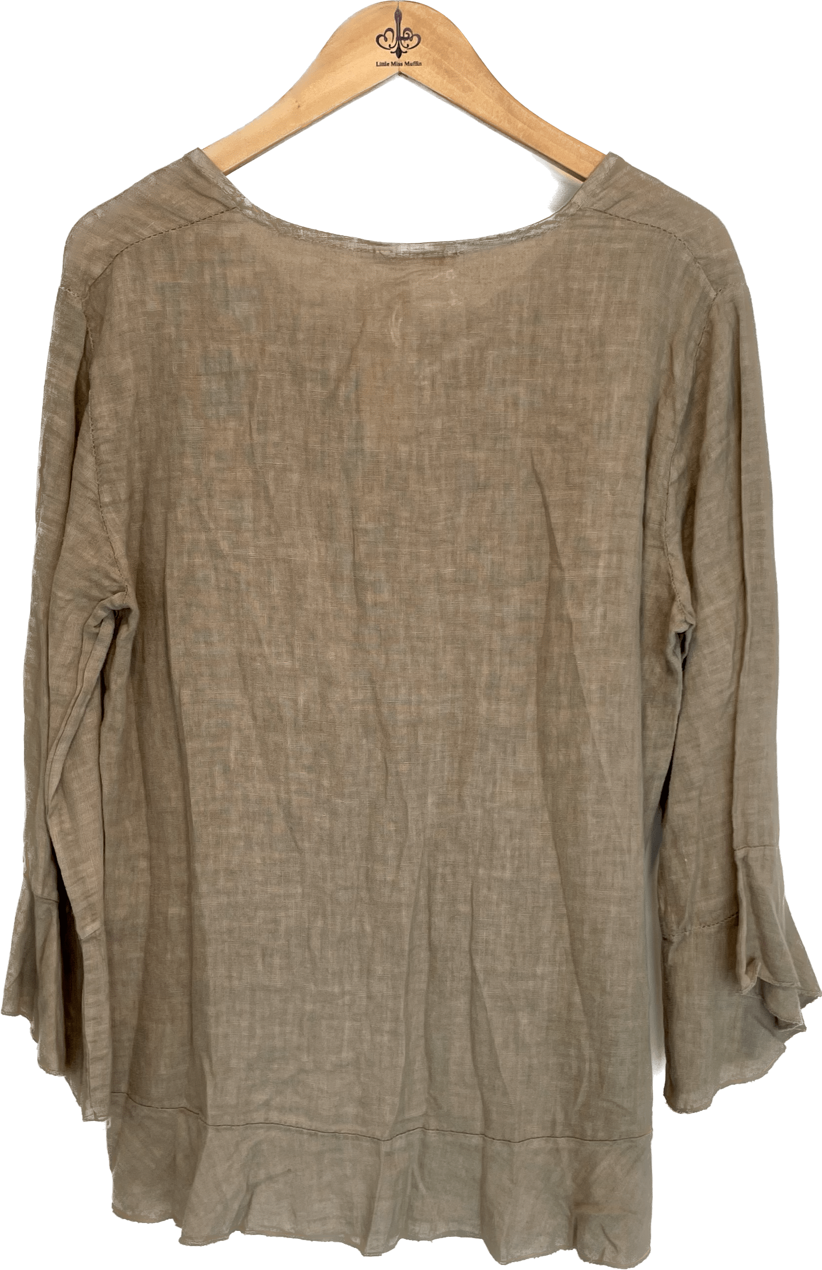 Oro Bonito Oro Bonito Long Sleeve Linen Button Down With Flared Hems - Little Miss Muffin Children & Home