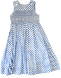 Vive La Fete Vive La Fete Blue and White Geometric Dress - Little Miss Muffin Children & Home