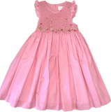 Casero & Associates Luli and Me Pink Smock Dress with Flowers - Little Miss Muffin Children & Home