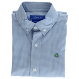 Bailey Boys Roscoe Button Down Shirt, Blue Microcheck