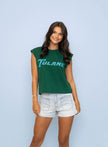 Women's Tulane Polka Dot Appliqué Embroidery Boxy Tank