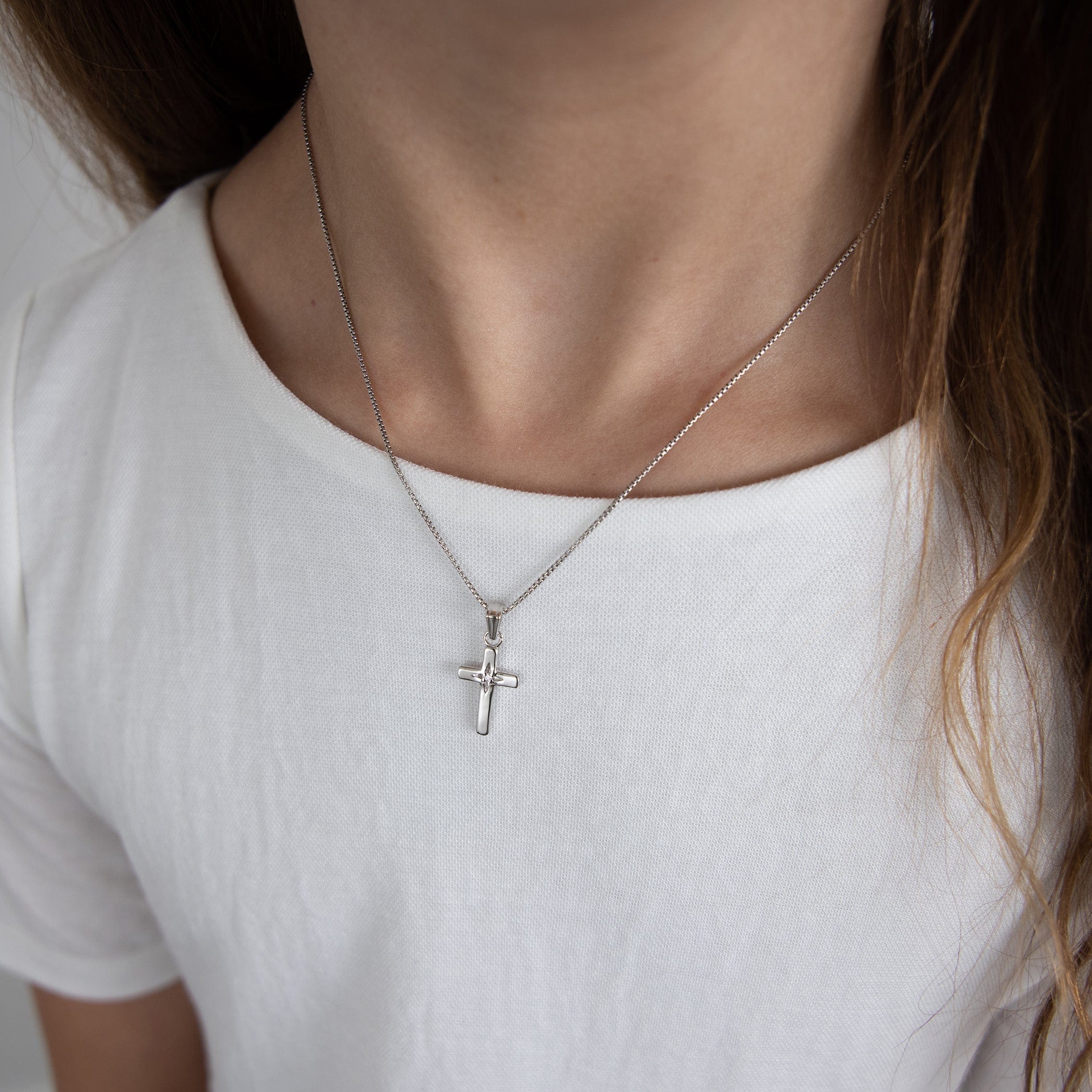 Cherished Moments Cherished Moments Cross Diamond Necklace - Little Miss Muffin Children & Home