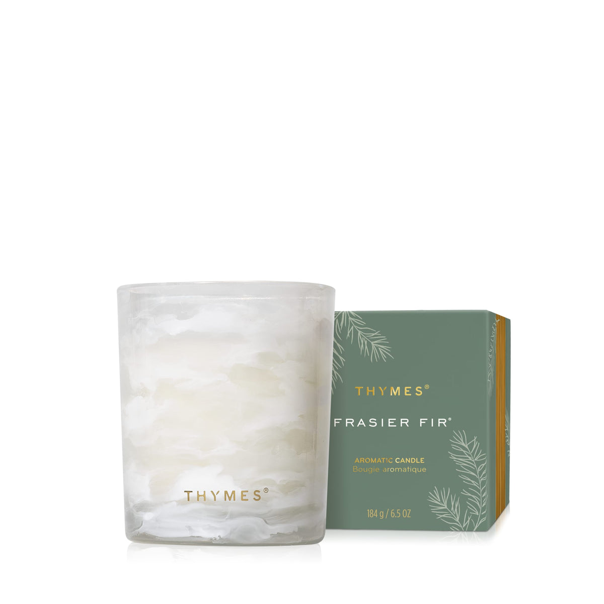 Thymes Frasier Fir Tidings Boxed Candle 6.5oz