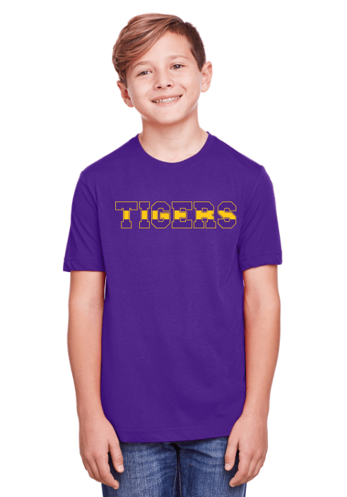 Whereable Art Whereable Art Tigers Varsity Stripe Performance Youth Tee - Little Miss Muffin Children & Home