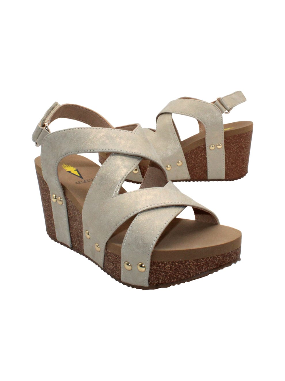 Volatile Volatile Tory Double Criss Cross Wedge Sandals - Little Miss Muffin Children & Home