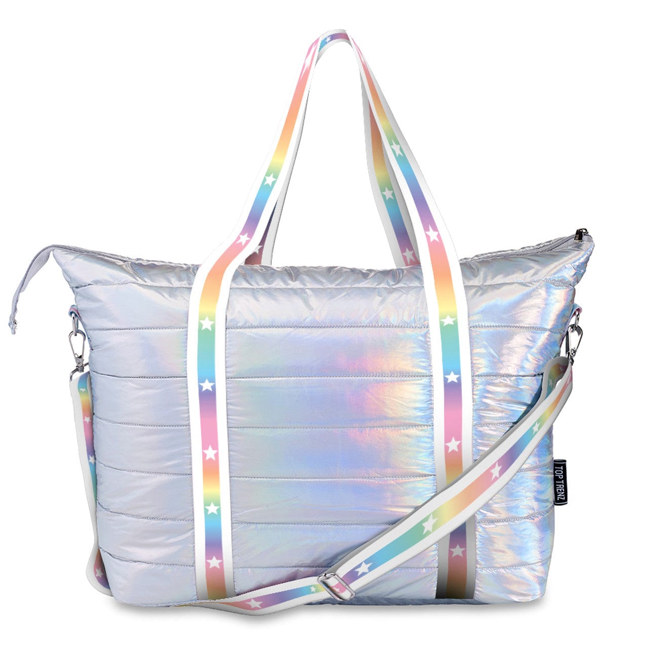 Top Trenz Top Trenz Iridescent Puffer Tote with Gradient Star Straps - Little Miss Muffin Children & Home